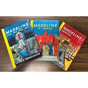 Lot of Three Madeline books by Ludwig Bemelmans: Rescue, London, Bad Hat